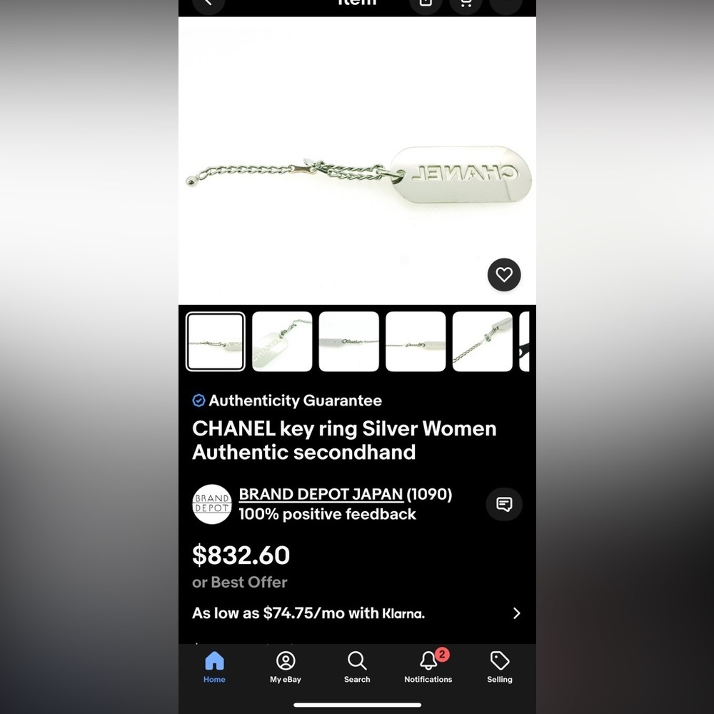 CHANEL Silver Engraved Dog Tag Bag Charm/Key Chain/Necklace - Picture 7 of 7